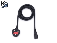 Cable de Extensión de Corriente CA KESHI UK, 240V, 3 Enchufes, 1 Tomacorriente, 13 Amperios, Cable SJTW de PVC y Cobre de 1m, para Electrodomésticos y Luces de Escenario