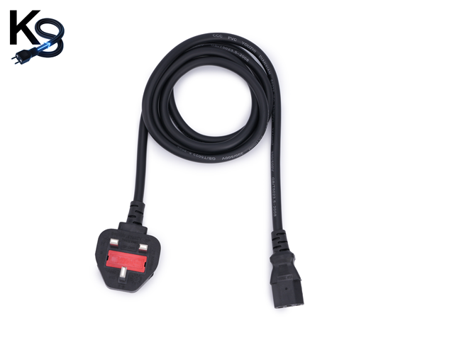 KESHI UK AC Power Cable Extension Cord 240V 3 Plug 1 Outlet 13Amp Rated SJTW PVC Copper 1m Household Appliances Stage Lights