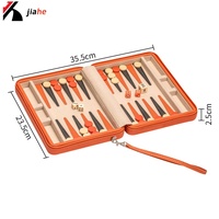 Ensemble de mini-jeux d'intérieur : Dames magnétiques vertes de luxe, Backgammon turc de voyage, pliable et durable