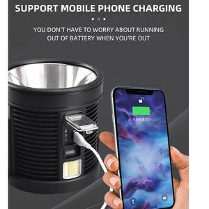 Linterna LED Portátil Súper Potente, Reflector de Búsqueda para Exteriores con Luz COB, Panel Solar y Carga Tipo-C - Product Image 3