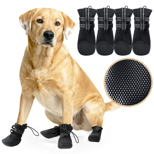 Chaussures imperméables antidérapantes pour chiens de taille moyenne et grande, bottes pour animaux de compagnie doublées de polaire chaude, protection réfléchissante pour les <span class=keywords><strong>pattes</strong></span> contre la pluie et la <span class=keywords><strong>neige</strong></span> - Product Image 4