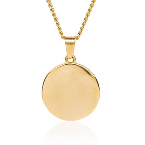 Moneda <span class=keywords><strong>de</strong></span> disco <span class=keywords><strong>de</strong></span> oro <span class=keywords><strong>de</strong></span> 18 quilates <span class=keywords><strong>de</strong></span> plata 925 <span class=keywords><strong>de</strong></span> moda para hombre, <span class=keywords><strong>de</strong></span> creación <span class=keywords><strong>de</strong></span> Adán COLLAR COLGANTE, joyería para hombre - Product Image 3