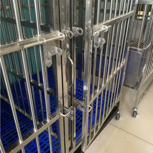 EUR VET Factory Outlet <span class=keywords><strong>Cage</strong></span> lourde double couche pliable en acier inoxydable pour animaux de compagnie avec plateaux pour vétérinaire - Product Image 5