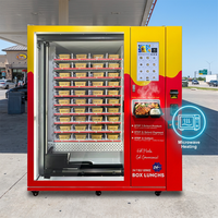 Distributeur automatique de nourriture chaude à écran tactile en acier inoxydable, options de paiement multiples, service 24h/24, distributeur automatique de boîtes de nourriture
