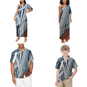 Schlussverkauf polynesische Elei traditionelles Design individuelle Mode trendige Freizeitkleidung Kinderhemd Kleid Erwachsenehemd Kleid Familien-Set - Product Image 2