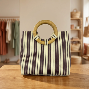 Sac à main demi-lune en nylon tissé pour femme, avec poignée en corde, sac de plage portable, sac de voyage pour les vacances d'été, fabriqué en Inde - Product Image 2