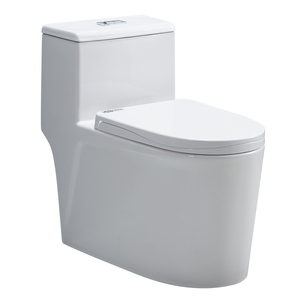 Nouvelle toilette monobloc en céramique avec siphon en S et abattant intégré - Product Image 4