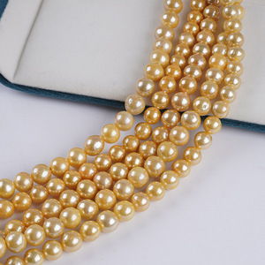 Collier rond Edison en gros, fait à la main, perles d'eau douce naturelles de 8 à 11 mm, de couleur blanche et rose, forme baroque, perles en vrac pour bricolage - Product Image 5