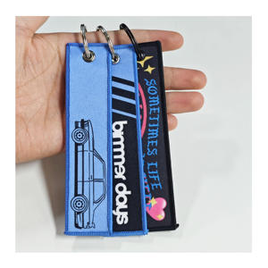 Llavero de tela personalizado con función de desmontaje pre-desmontaje, logotipo en ambos lados, etiqueta tejida, etiqueta bordada, mosquetones promocionales - Product Image 1