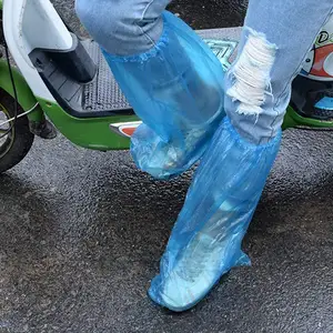 المتاح حذاء ذو رقبة (بوت) للمطر أغطية الحذاء آلة غير زلة لفي الداخل البلاستيك المواد أحذية برقبة طويلة مقاومة للماء غطاء ماكينة