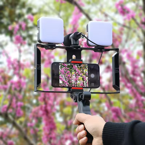 2025 Vlogging Lumières Anneau Avec Télécommande <span class=keywords><strong>Youtube</strong></span> Caméra Lumière Et Microphone Kit Vidéo Rig Mobile Téléphone Titulaire Main Grip Support - Product Image 3