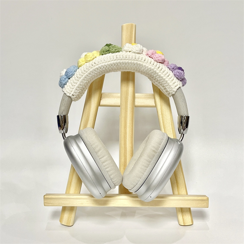 カスタマイズ手作りソフトヘッドホンカバークロシェ黒猫もやし葉