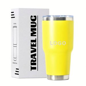 Gobelet isotherme personnalisé de 30 oz à double paroi en acier inoxydable, tasse à café et à eau à prix abordable, tasses de voyage pour voiture de 30 oz avec couvercle - Product Image 1