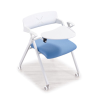 Tableau d'écriture pliable renforcé pour chaise pliante de bureau, d'école ou de conférence en plastique, au design simple et économique, biomimétique