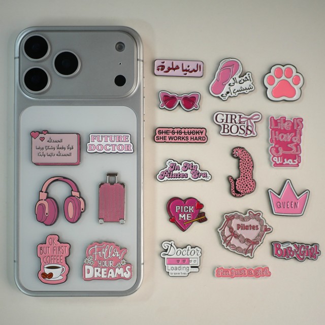 Cute Pink Girl Power Phone Stickers, Custom DIY Vinyl Decals for Phone Case Laptop, Aesthetic Personalized Stickers for Girls