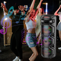 ZQS8301 Altavoz Subwoofer Inalámbrico de Alta Potencia con Tres Altavoces de 8 Pulgadas y 400W, Luces LED, Micrófono, Multimedia, Karaoke, para Fiestas y DJ