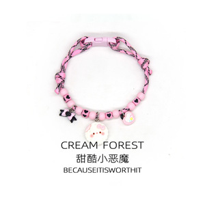 Collier pour chien avec pendentif étoile mignon, collier rose et noir de style doux et cool, décoration de collier pour chat, réglable pour Bichon - Product Image 2