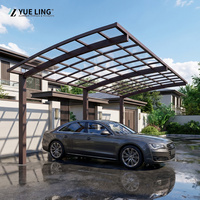 Toit en polycarbonate arqué sur mesure en aluminium pour les grossistes, utilisation en extérieur, imperméable, profilé 1,2-4,0 mm, abri de voiture