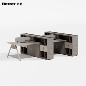 Mobilier de bureau modulaire et durable, bureaux en bois pour <span class=keywords><strong>4</strong></span>/6 personnes, pour l'espace de travail des employés - Product Image 2