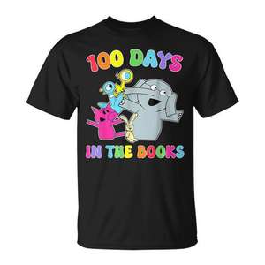 Camiseta con diseño de cerdo y elefante para profesores de lectura, 100 días en la escuela - Product Image 1