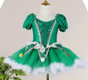 Vestido Tutú Navideño <span class=keywords><strong>de</strong></span> <span class=keywords><strong>Santa</strong></span> Claus para Cosplay, Baile, Actuaciones Infantiles y Disfraces <span class=keywords><strong>de</strong></span> Ballet - Product Image 1