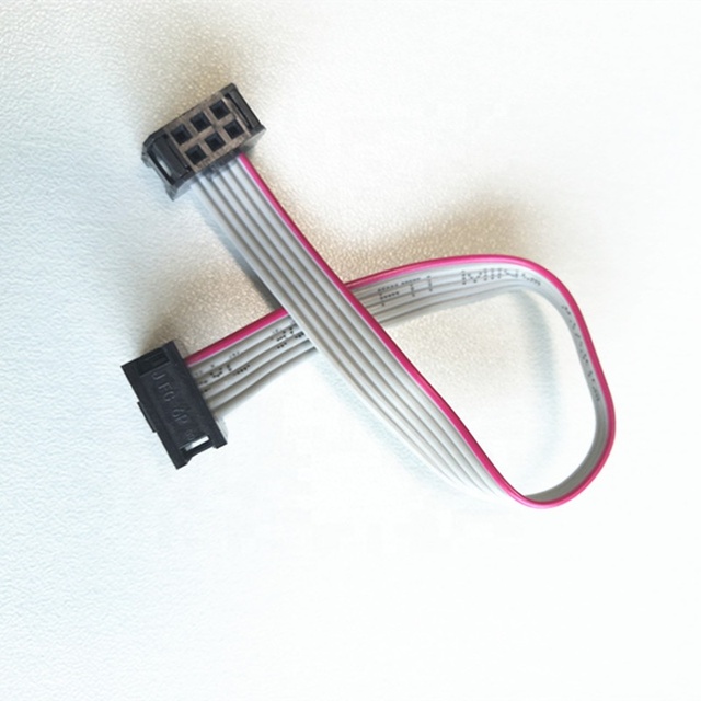 Custom 6 Pin 1.27MM Pitch Gray AWM2651 28AWG Flat Ribbon Cable Wire Harness FC Cable
