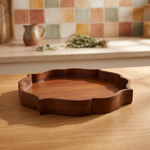 Hot Indian Homemade Deluxe Eco Friendly Wooden Serving <b>Tray</b> BS-0158 BS International Dishwasher Microwave Safe Polished Finish - Product Image 1