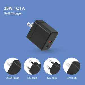 Pengisi daya baterai Pd Qc3.0, ponsel pintar Mini Portabel 35W 65W untuk Iphone 15, pengisian daya adaptor cepat tipe-c