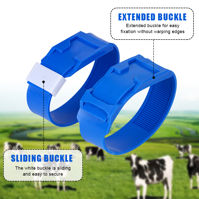 10Pcs Blue Cattle Identification Leg Bands - 8.4x4cm Plastic Livestock Marking Rings For Cows, Horses, Sheep