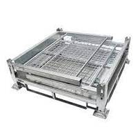 Cages et conteneurs de stockage en acier robustes, caisses en treillis métallique industrielles pour la logistique d'entrepôt et la manutention des matériaux