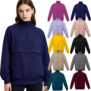 Unisex Solid Color Baseball Style Work Jacket Long Sleeve Stand Collar Nurse Scrub Uniform With Inner Pockets For Medical Staff - Product Image 1