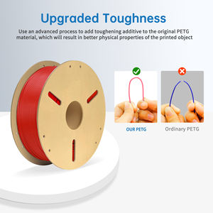 Filament d'impression 3D LONQI PETG sans obstruction, rouge, 1,75 mm, 1 kg, matériau écologique, qualité professionnelle, filament d'impression 3D PETG - Product Image 3