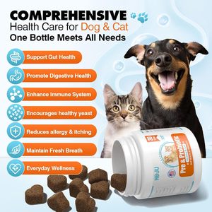 Masticables Probióticos NbjU para Perros y Gatos, Salud Digestiva, Apoyo Inmunológico, Todas las Edades, Tabletas Masticables Orgánicas - Product Image 4