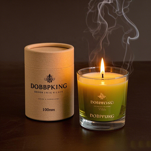 Boîte d'emballage de tube de bougie ronde personnalisée de luxe avec estampage à chaud et ruban pour cadeau de bougie parfumée - Product Image 1