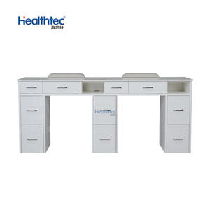 Muebles de salón modernos Mesa de manicura de madera profesional con cajones de aspiradora - Product Image 3