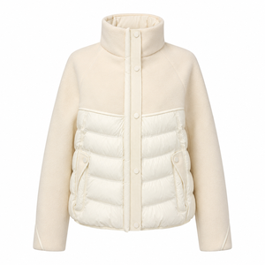 Chaqueta acolchada de cuello alto y manga larga con diseño de paneles, de primera calidad, muy vendida en invierno, para mujer. - Product Image 2