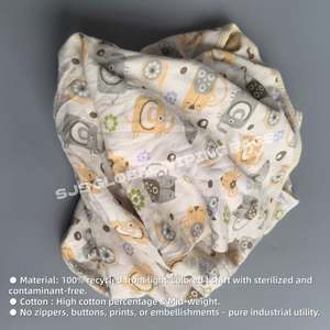 ผ้าฝ้ายอุตสาหกรรม 100% น้ำหนัก 10 กก. ผ้าทำความสะอาดรีไซเคิล สีผสมอ่อนๆ ซึมซับน้ำและน้ำมันได้ดี - Product Image 4