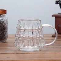 Tasse à cône de pin simple en verre à haute teneur en borosilicate, tasse à café américaine glacée résistante aux hautes températures, tasse monocouche de haute valeur