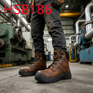 Botas de Seguridad Industriales LXG, Modelo Hua Singh Vintage, con Puntera de Acero, Cuero de Grano Completo Aceitado, Calzado de Protección Industrial HSB186 - Product Image 2