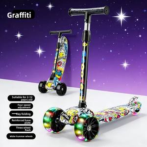 Trottinette pour enfants à trois roues réglable et pliable, moderne, durable, légère, cadeau d'anniversaire - Product Image 2