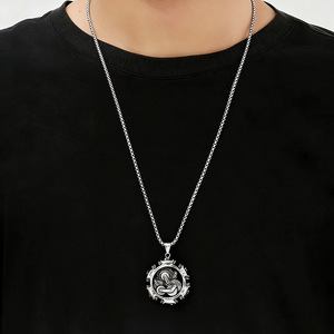 yunnique <b>Steampunk</b> Style Gear Pendant Necklace Stainless Steel Men's Spike Geometric Design JD215 - Product Image 4