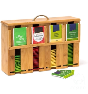 Dispensador de bolsitas de té de bambú, organizador de bolsitas de té - Product Image 6