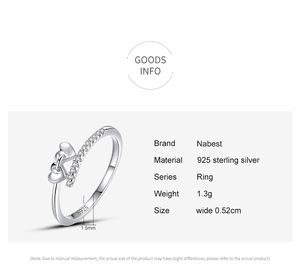 خواتم زفاف نسائية بتصميم قلبين مزدوجين مقاومة للصدأ، مصنوعة من الفضة الإسترلينية عيار 925 مع زركونيا مكعبة، خاتم خطوبة ووعد، مجوهرات بالجملة - Product Image 5