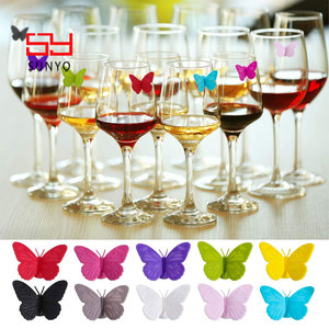 SUNYO, marcadores de silicona para bebidas, copa de <span class=keywords><strong>vino</strong></span>, abalorios de copa de <span class=keywords><strong>vino</strong></span> multicolor, etiquetas de mariposa, copa de <span class=keywords><strong>vino</strong></span> para Bar, fiesta, bebida familiar - Product Image 4