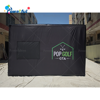 Tente de simulateur de golf gonflable - Enclos d'entraînement de golf professionnel gonflable intérieur/extérieur avec écran de projection et pompe à air
