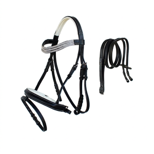 Rênes de bride en cuir noir anglais de la meilleure qualité, fabricant de grossiste International, anglais - Product Image 1