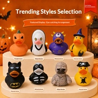 Canard en caoutchouc couineur d'Halloween, canard jaune sorcière crâne, jouet de bain, décoration de fête, cadeau de vacances