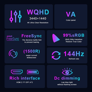 Oem 34inch chơi game màn hình 4K <span class=keywords><strong>lg</strong></span>-nano-ips cong 1900r 3440*1440 165Hz 144hz màn hình DH-MI dp giao diện cho máy tính - Product Image 3