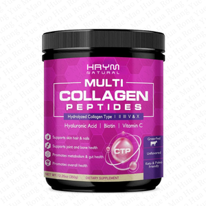 Integratore in Polvere di Peptidi di Collagene con Logo Personalizzato, Collagene Idrolizzato con Acido Ialuronico, Biotina, Vitamina C per Corpo e Pelle - Product Image 1