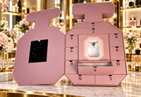 Boîte cadeau calendrier de l'avent parfumée rose personnalisée en gros, 12 tiroirs, emballage cosmétique de luxe, boîte surprise mystère